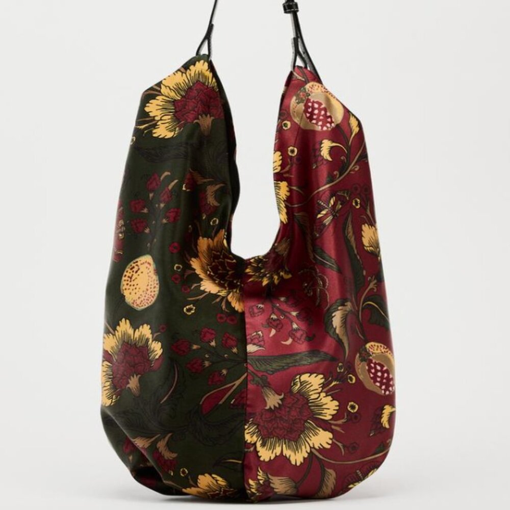 Scarf Bucket Bag – Floral Print Shoulder Tote